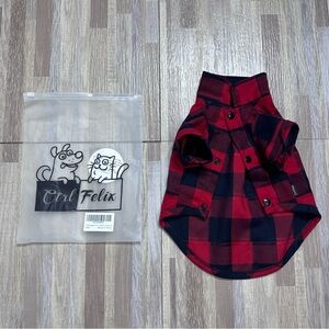 Red and Black Buffalo Plaid Dog Shirt Size Medium NEW